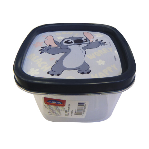 Pote Plástico Cuadrado Stitch 500 ml U