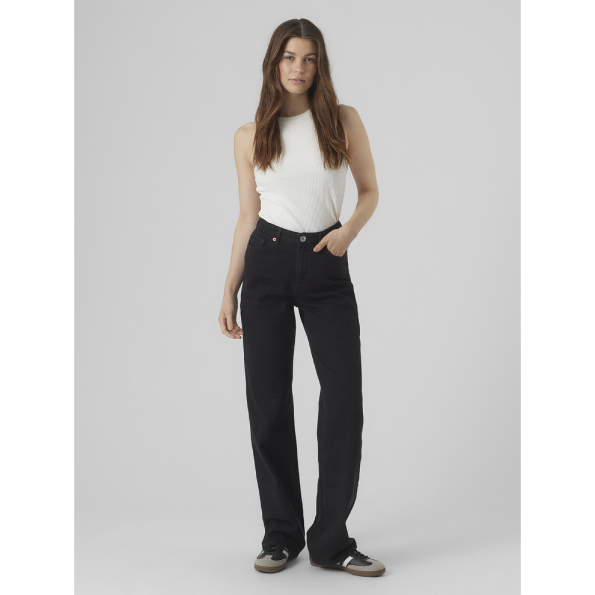 VMTESSA HR WIDE JEANS RA118 GA NOOS - BLACK 