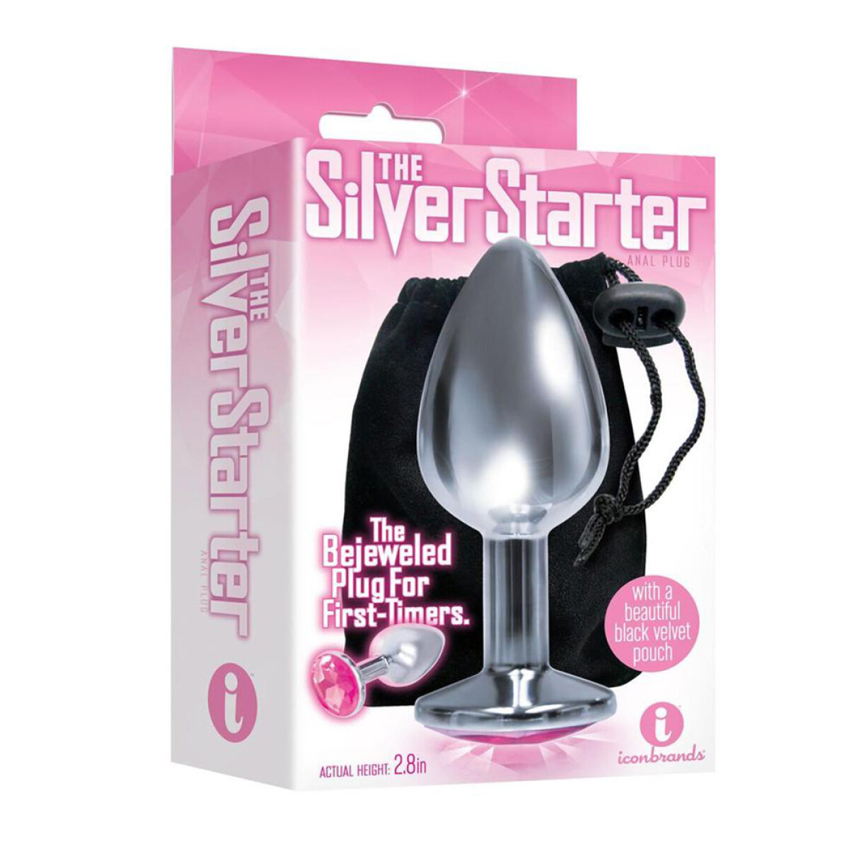 Silver Starter Jeweled Plug Metálico Rosa 