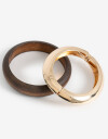 Pulseras Rígidas Sets Madera Set Pulseras Rígidas Metal Y Madera - Dorado