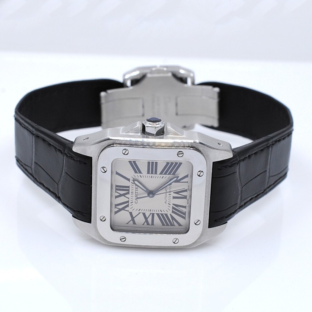 Cartier Santos 100 mediano 2878 automático año 2010 caja 33 mm con caja y papeles Cartier Santos 100 mediano 2878 automático año 2010 caja 33 mm con caja y papeles