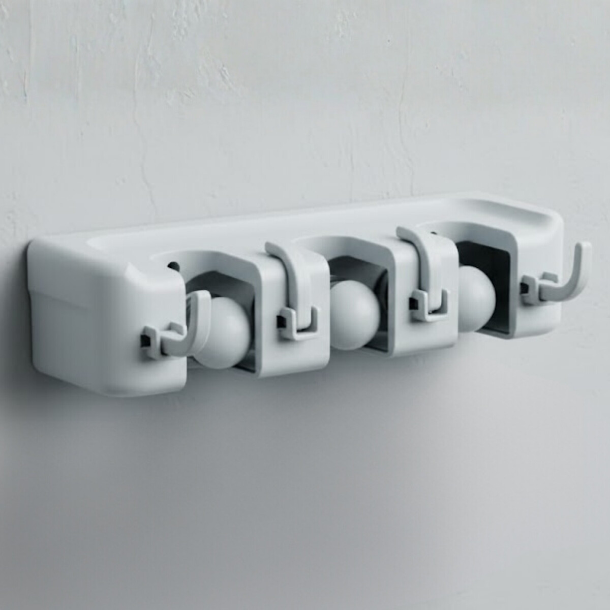 Soporte para escobas con 3 ganchos - GRIS 