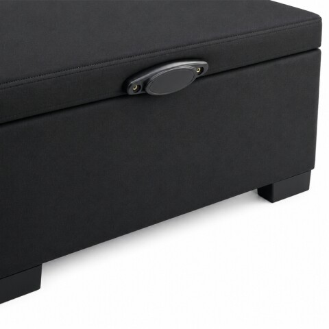 Base Box Baul para Sommier Colchon - Estructura Madera Maciza - Negro 200 x 200 x 35 cm Doble