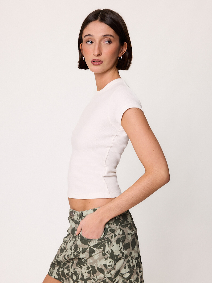 T-SHIRT M/C BUTIN DIXIE Blanco