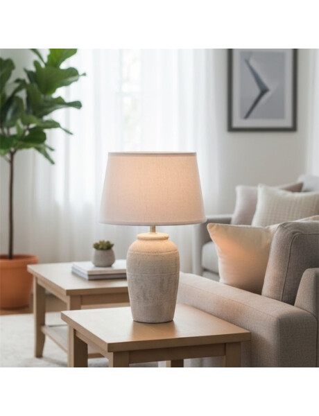 LAMPARA DE MESA CERAMICA D25x41CM BEIGE LAMPARA DE MESA CERAMICA D25x41CM BEIGE