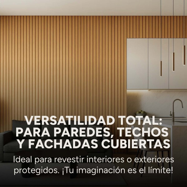 Pack x30 Wpc Simil Madera Wall Panel Lambrin 2.90x16.7 Color Marrón Madera 3