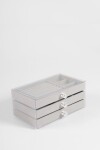 Organizador de bijou compartimentos acrílico gris