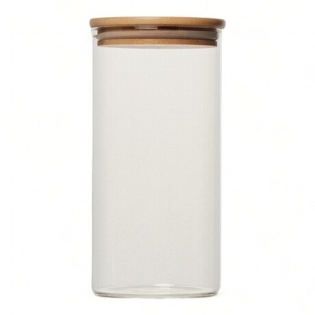 Frasco De Borosilicato Tapa Bambu 1450ml Sin Color