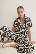 PANTALÓN SALOME PRINTED Negro/Blanco