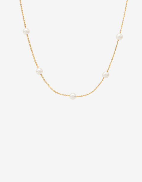 Collares Cortos Perla Choker Con Perlas - Blanco Crema