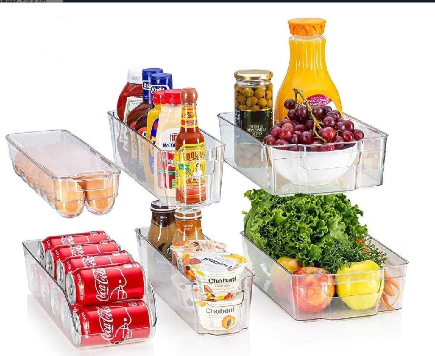 Juego De 6 Recipientes Contenedores Tarros Organizador Heladera Alimentos Multiuso Acrilico Imback 