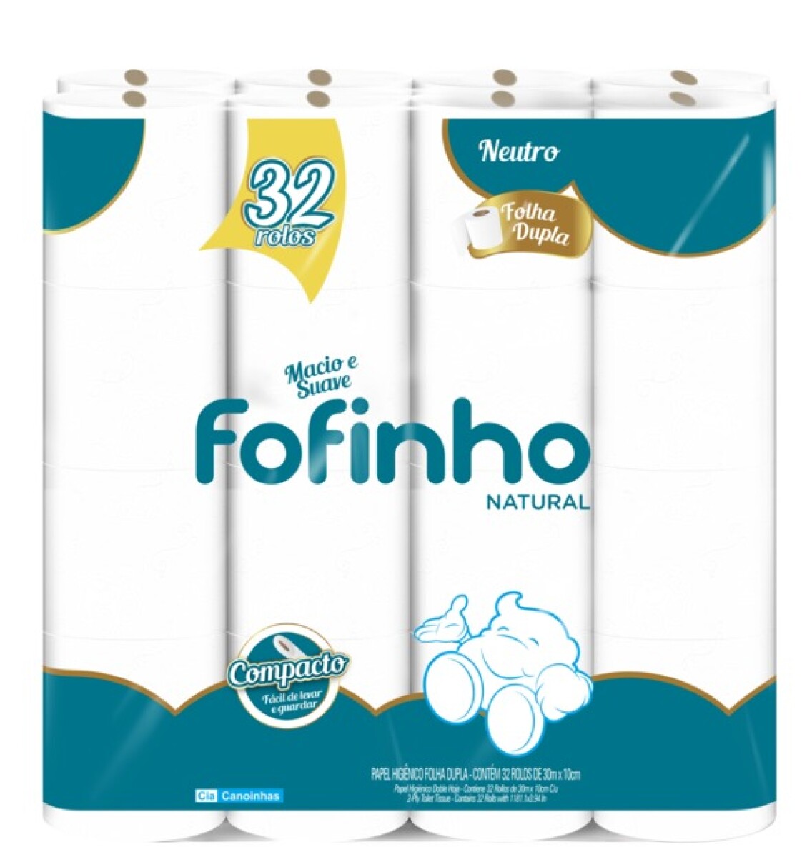 Papel Higienico Fofinho NATURAL Fit DH 32x30 