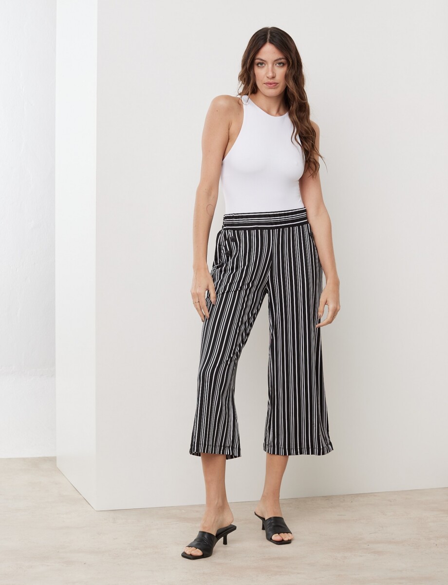 Pantalon Stripes - Negro/blanco 