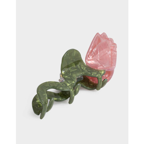 Broche Acrílico Flor Combinacion Bicolor