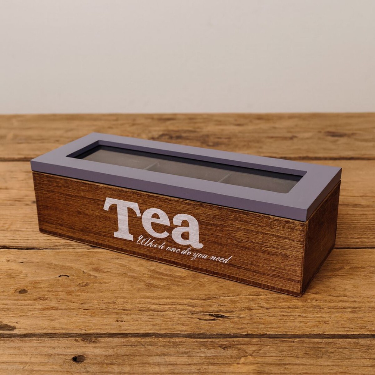 CAJA PARA TE DE MADERA RECTANGULAR 3 REPARTICIONES 