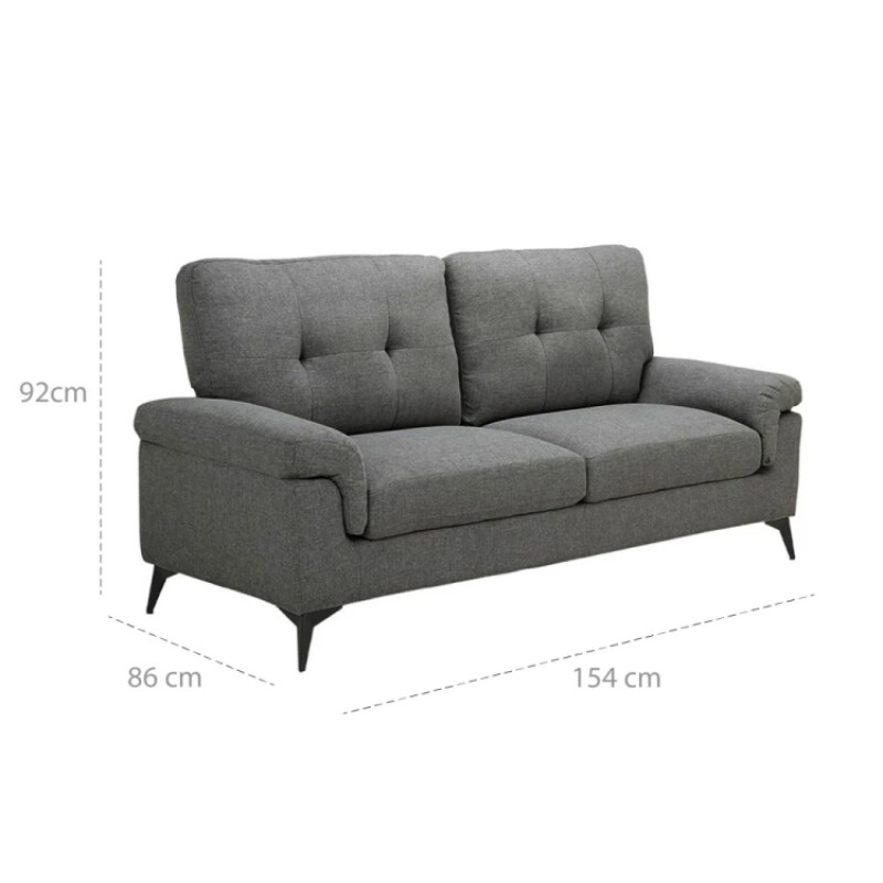 Sofa 2 Cuerpos Lamona Gris Sofa 2 Cuerpos Lamona Gris