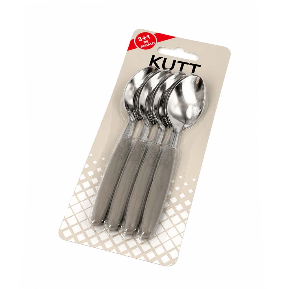 Set 3+1 Cuchara de té mango plástico gris KUTT Set 3+1 Cuchara de té mango plástico gris KUTT
