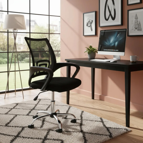 Silla De Escritorio Oficina Ejecutiva Ergonomica Soporte Lumbar Tela Mesh Imback Color Negro Silla De Escritorio Oficina Ejecutiva Ergonomica Soporte Lumbar Tela Mesh Imback Color Negro