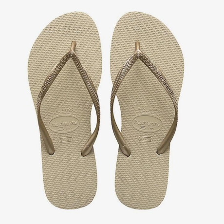 Ojotas Havaianas de Dama - HAVAIANA SLIM - HV40000302719 GRIS ARENA/DORADO CLARO