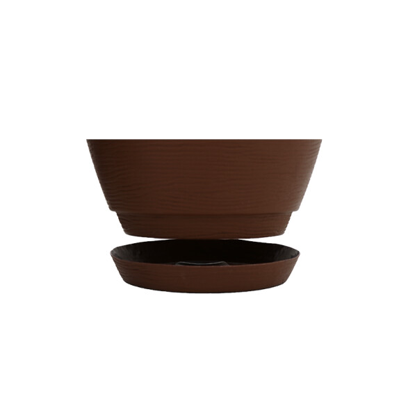Maceta "ASTECA" Ø28,5 x 24cm. marrón con plato -TRAMONTINA TD0274