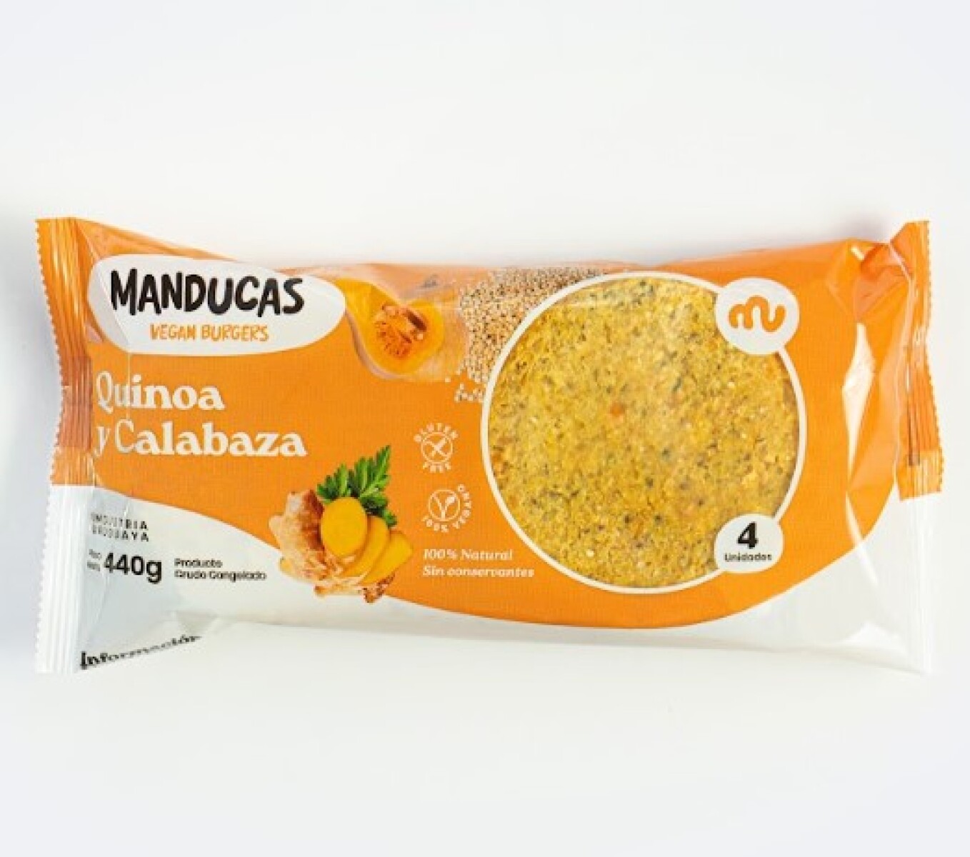 Hamburguesas Veganas Quinoa y Calabaza 4 Unidades 