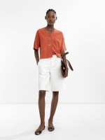 Camisa Manga Corta 100% Lyocell naranja