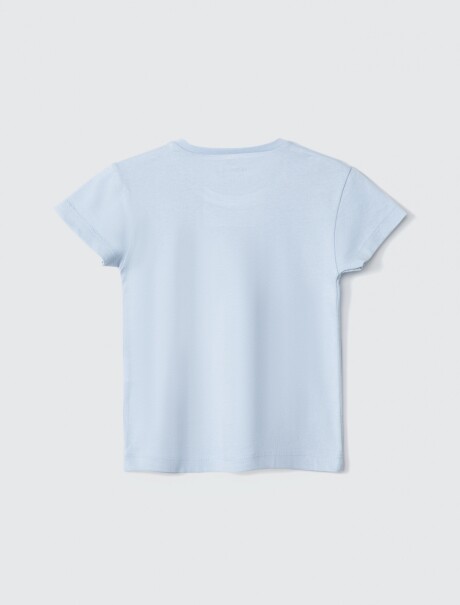 BLUSA INFANTIL CON ESTAMPA CELESTE