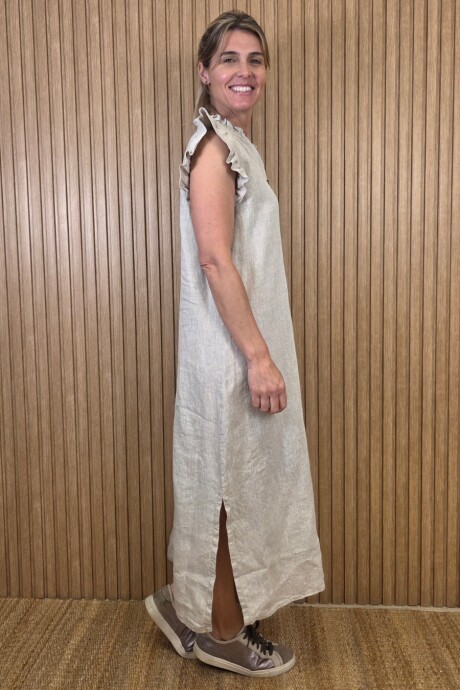 Vestido Malibu Lino Beige Melange