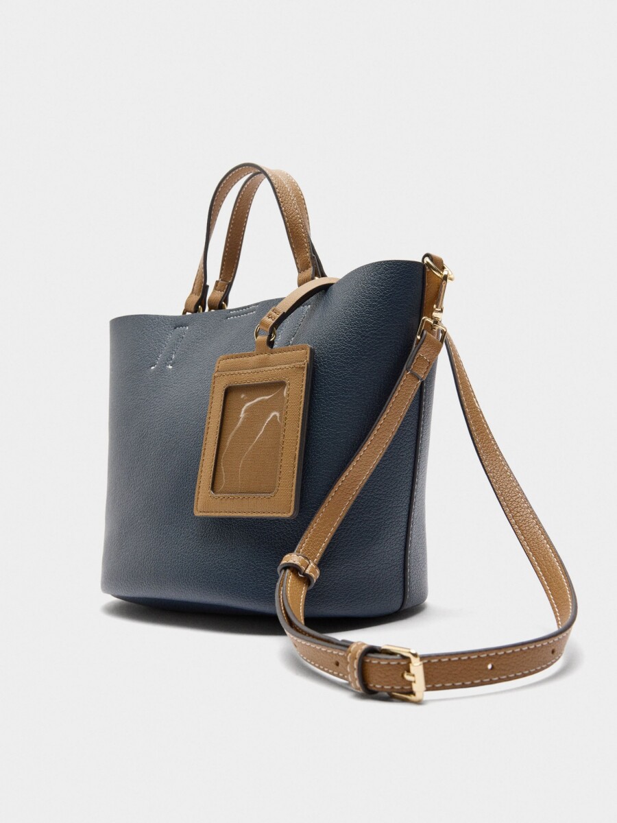 Bolso Tote Con Colgante azul-marino