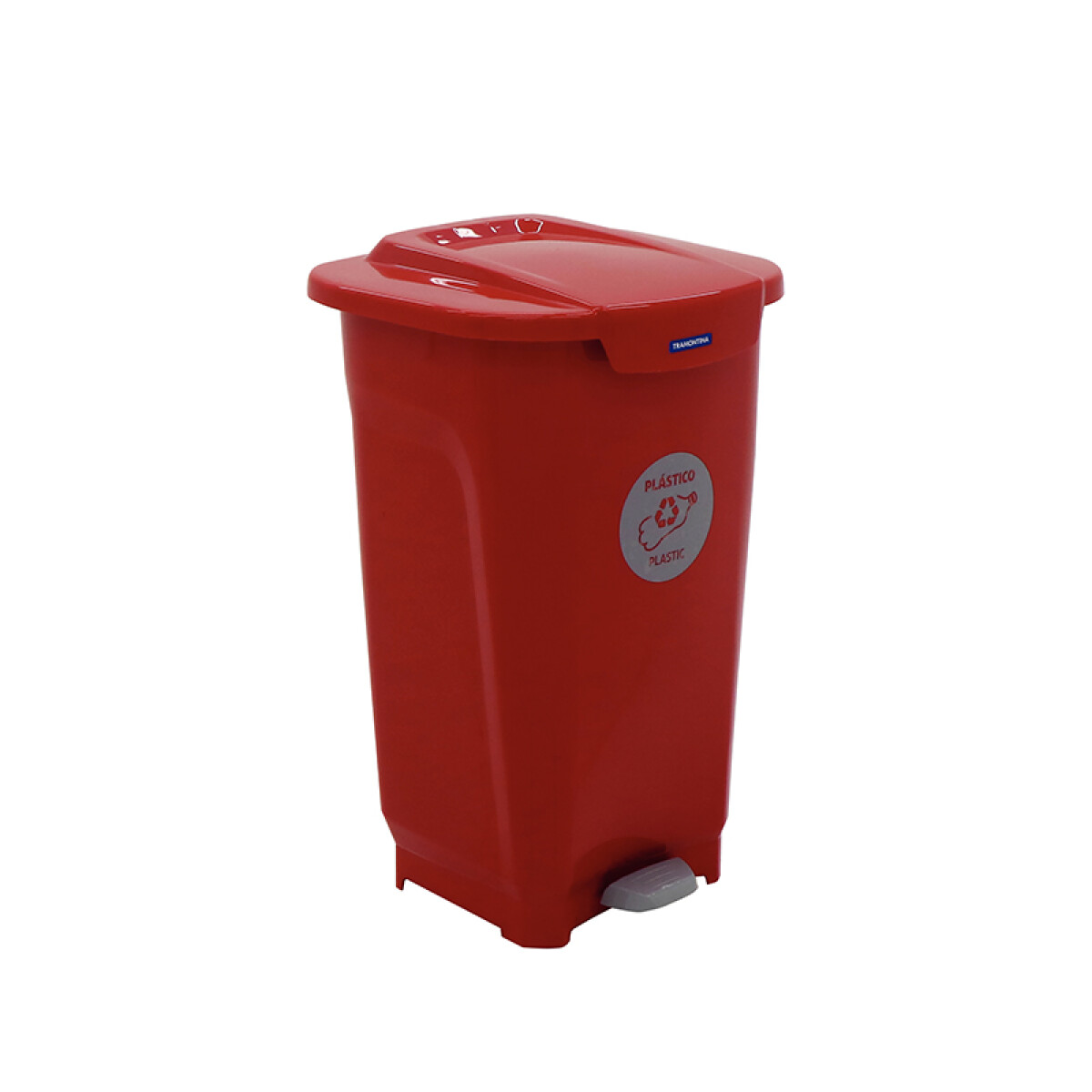 Basurero "T-FORCE" 50 Lt. en polipropileno rojo -TRAMONTINA - TD0452 