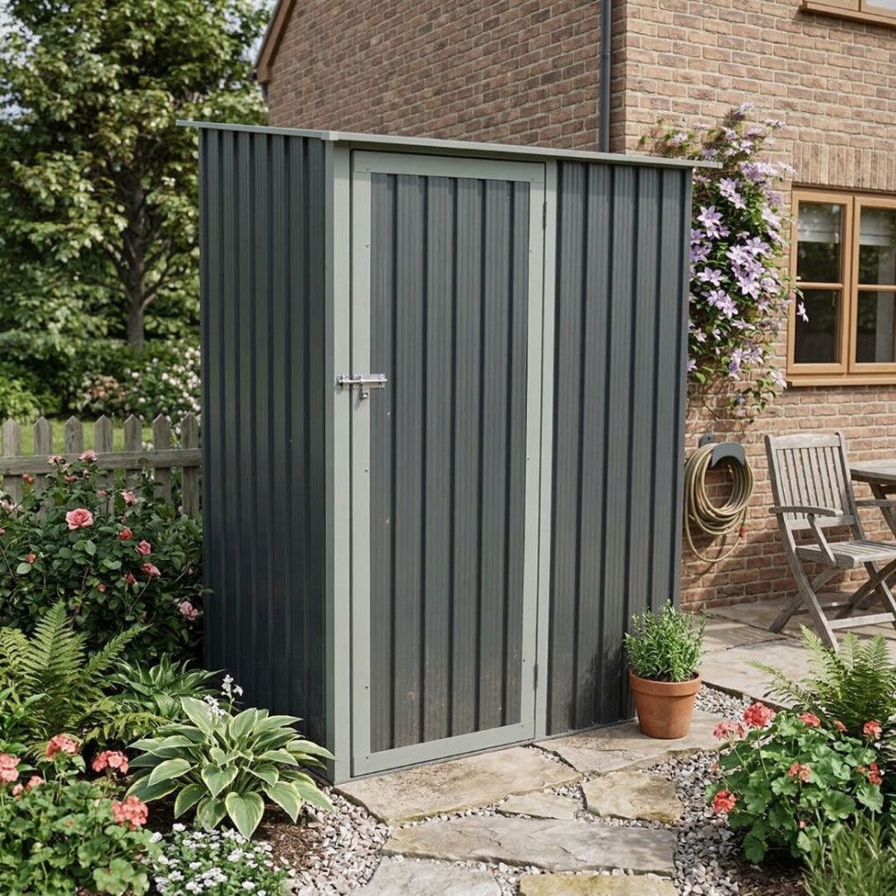 Galpón de Jardín Metalico Compacto con Puerta Batiente 1.27 m2 Galpón de Jardín Metalico Compacto con Puerta Batiente 1.27 m2