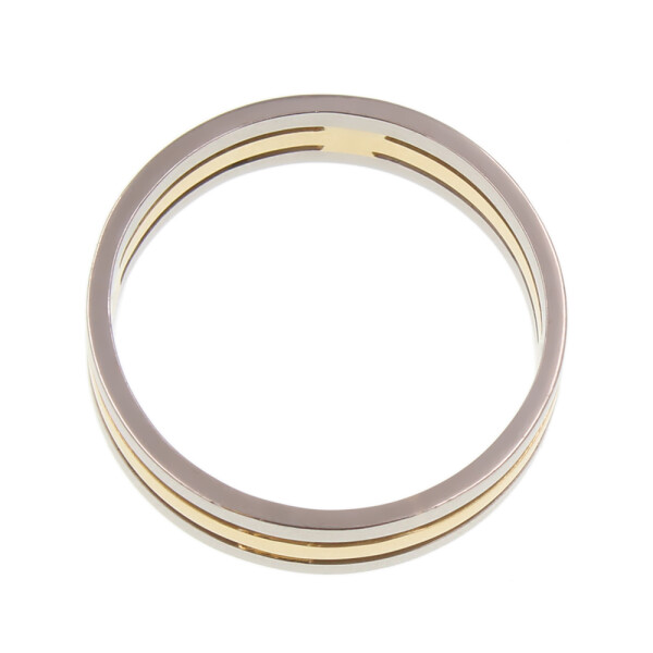 Par de alianzas combinadas en oro blanco y amarillo 18k Par de alianzas combinadas en oro blanco y amarillo 18k