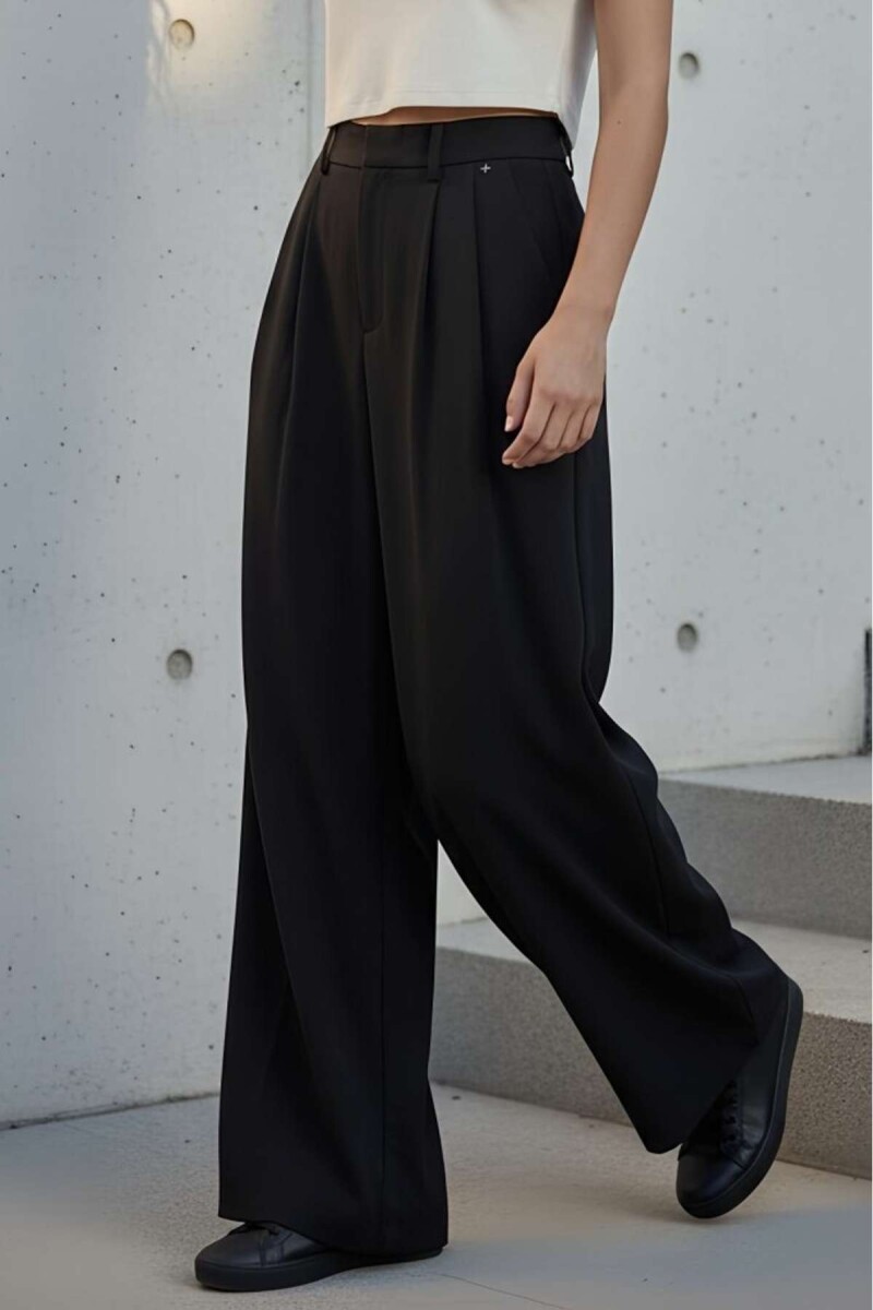 Pantalon Wide Leg - Negro 