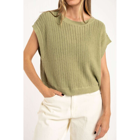 Chaleco Lurex Pistacho