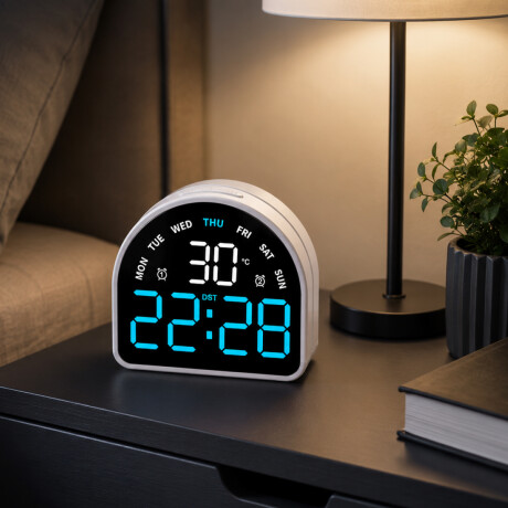 Reloj digital con indicador de temperatura Arco Azul