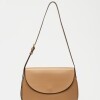 Cartera al hombro Mod en efecto cuero liso Taupe