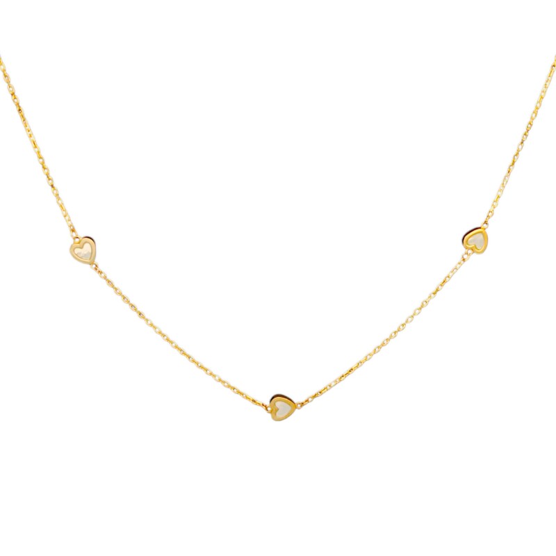 Conjunto Corazón-Oro bajo-Piedra Nácar-CJ8028 Conpiedra