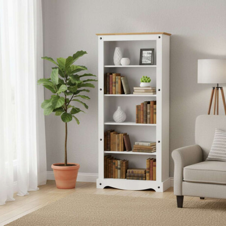 Biblioteca 5 Estantes Blanco Blanco