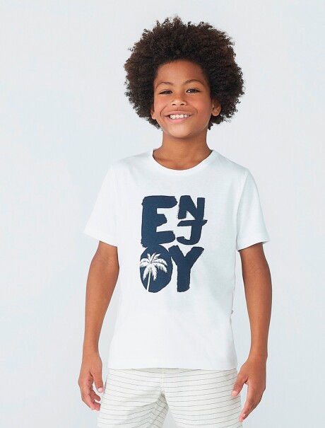 CAMISETA INFANTIL CON ESTAMPA BLANCO