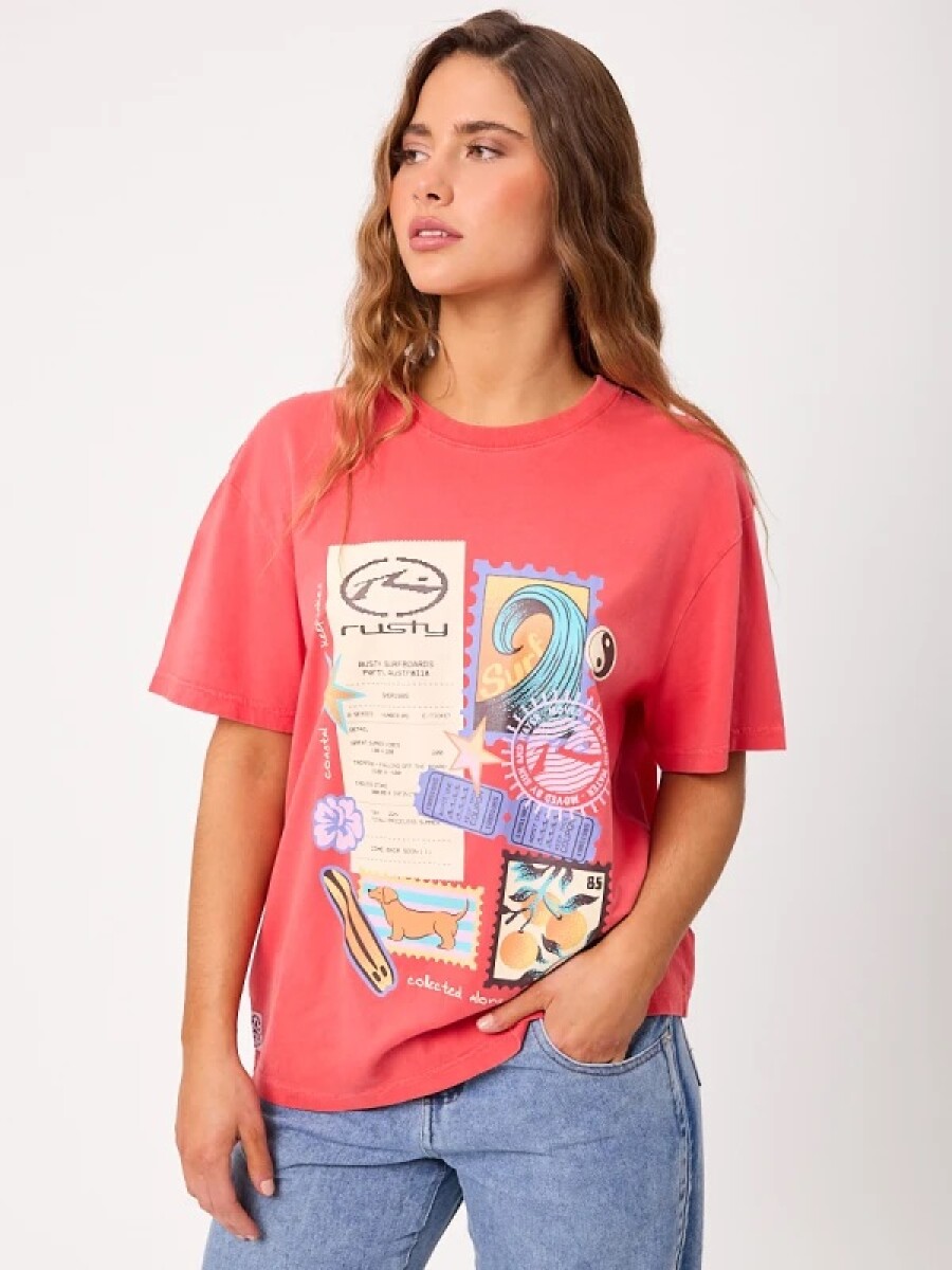 T-SHIRT RUSTY PRETORIA - CORAL 
