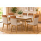 Juego de Comedor CRISTAL 1,60 x 0,90 con 6 Sillas Gris – Imbuia y Blanco Juego de Comedor CRISTAL 1,60 x 0,90 con 6 Sillas Gris – Imbuia y Blanco