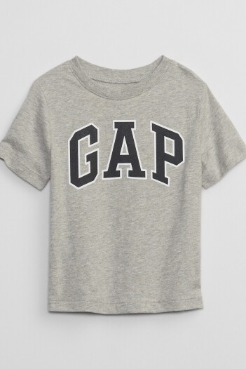 Remera Logo Gap Manga Corta Toddler Niño Light Heather Grey B08