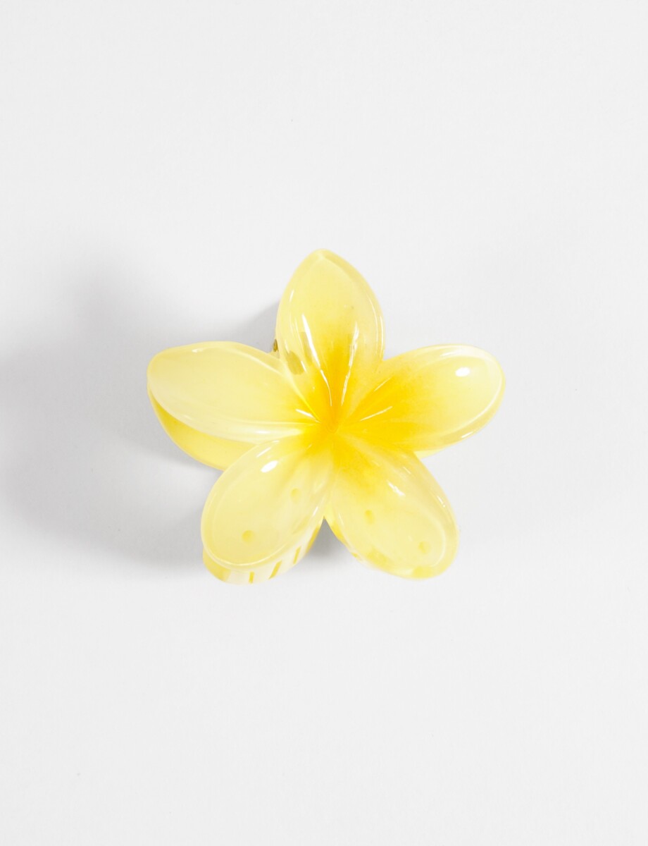 Broche flor hibisco - amarillo 
