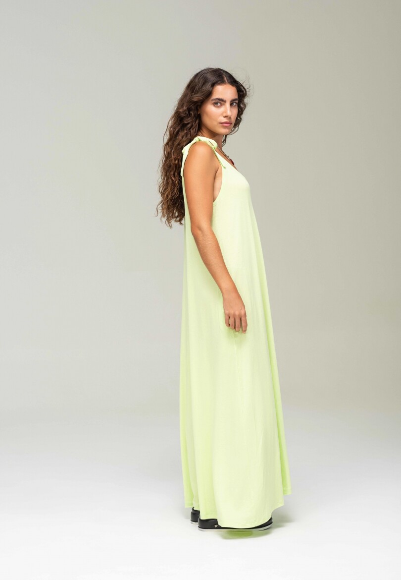 Vestido Nudo Verde Neon