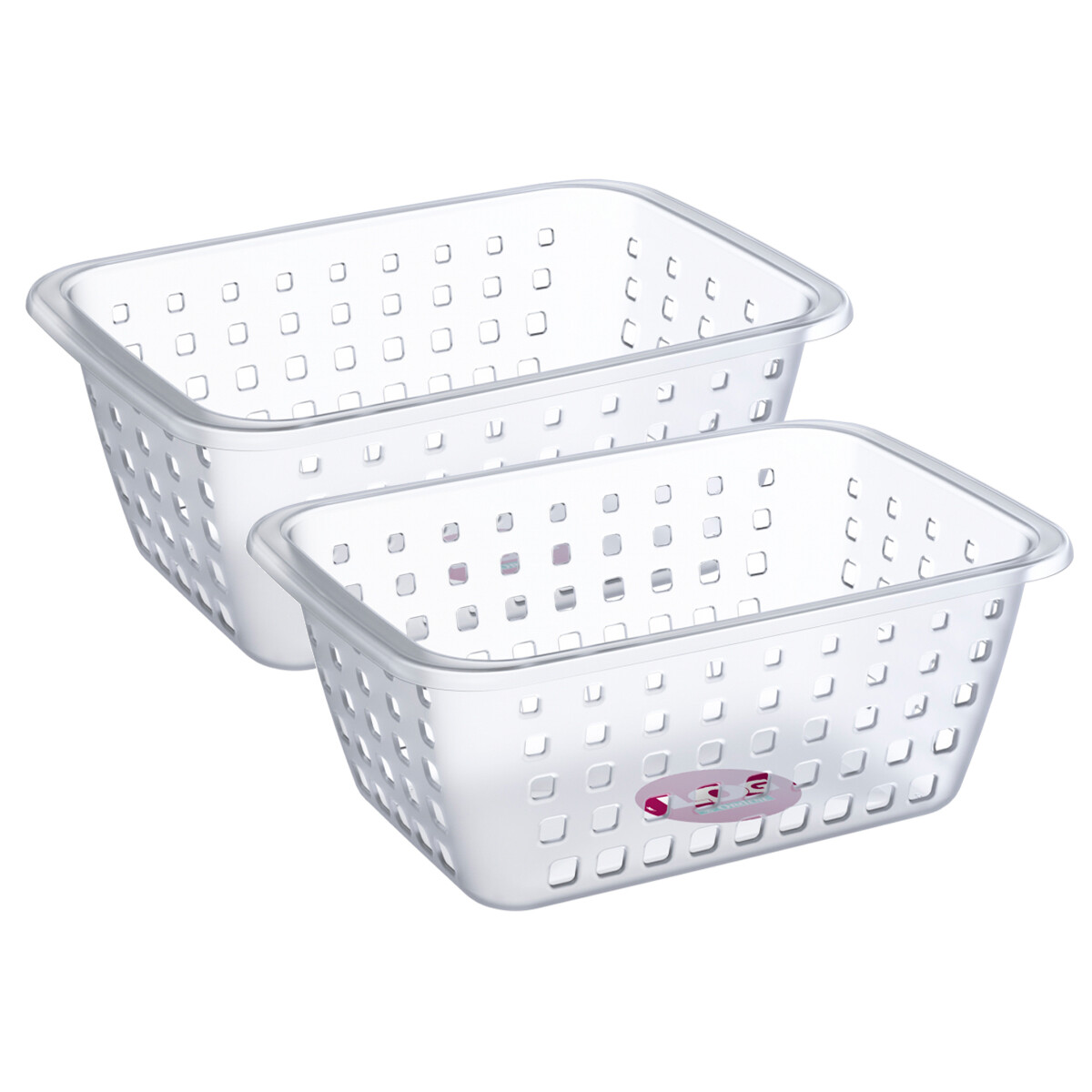 Set x2 Canasto grande 5,2 lts - TRANSPARENTE 