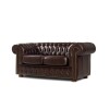 Sillón 100% Cuero - 2 Cuerpos - Chesterfield Caramelo