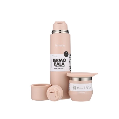 kit termo 750ml bala + mate flap rosa 001