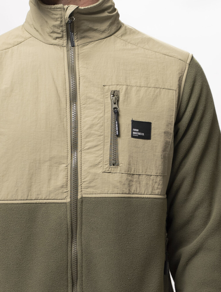 Campera Polar Comb. Forum Columbus Verde/Beige