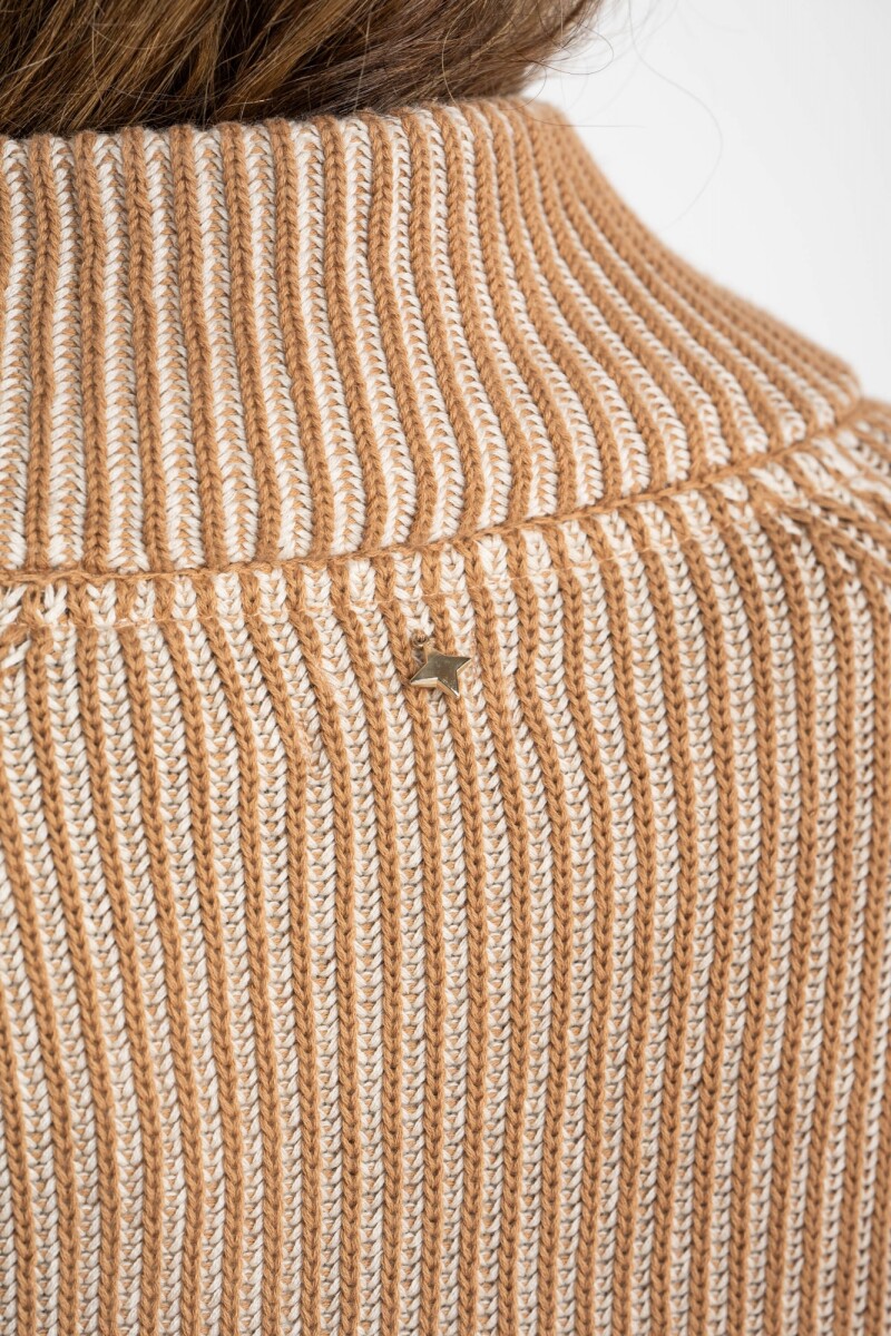 Sweater Algodón Cierre Camel
