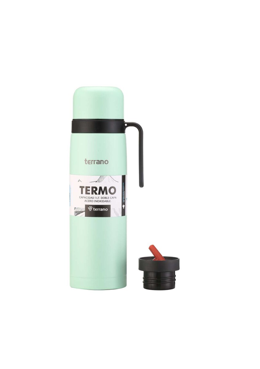 Termo con Manija Rígida Color - Verde Agua 